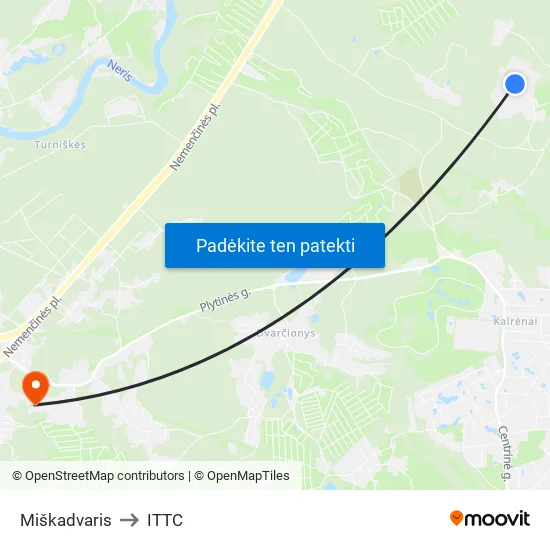 Miškadvaris to ITTC map