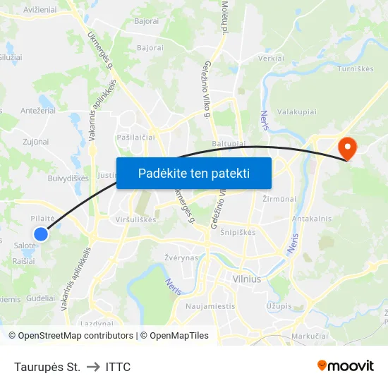 Taurupės St. to ITTC map