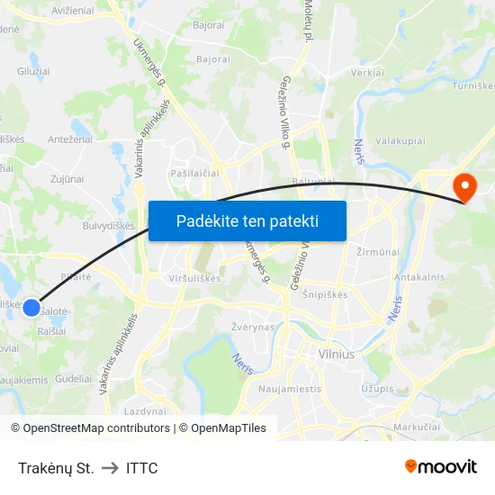 Trakėnų St. to ITTC map