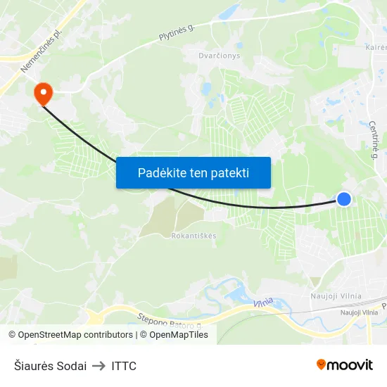Šiaurės Sodai to ITTC map