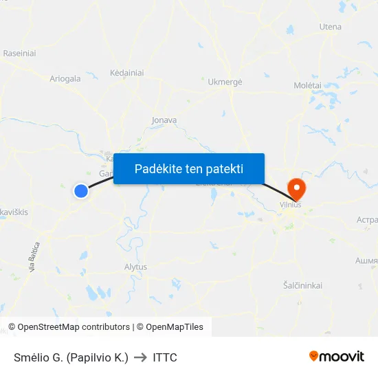 Smėlio G. (Papilvio K.) to ITTC map