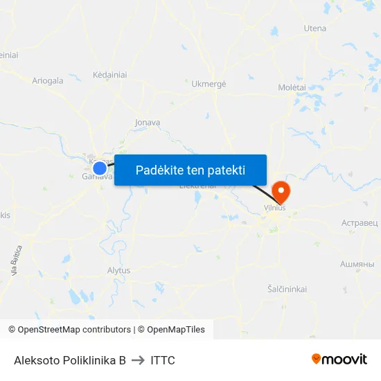 Aleksoto Poliklinika B to ITTC map