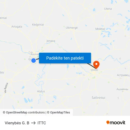 Vienybės G. B to ITTC map