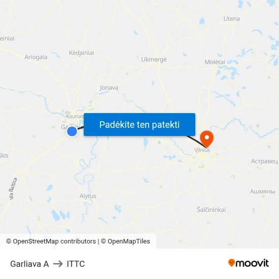 Garliava A to ITTC map
