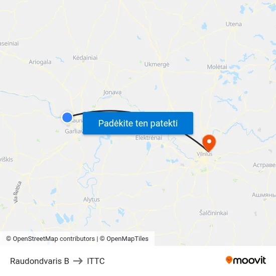 Raudondvaris B to ITTC map