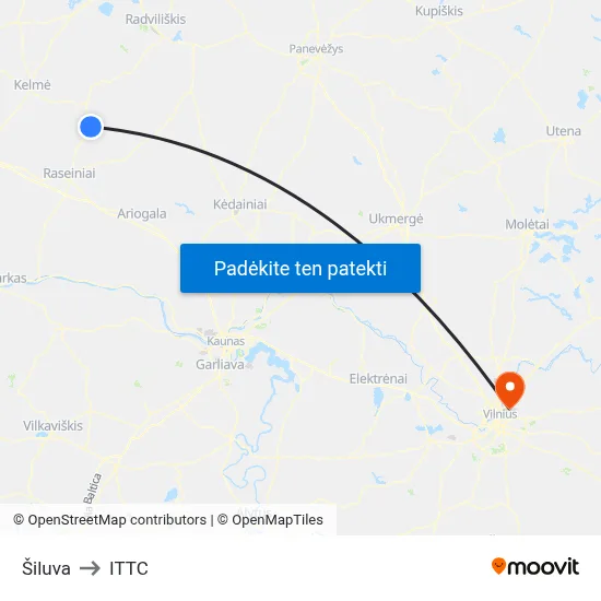 Šiluva to ITTC map