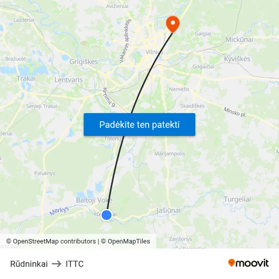 Rūdninkai to ITTC map