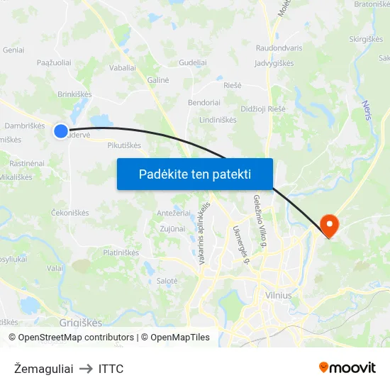 Žemaguliai to ITTC map