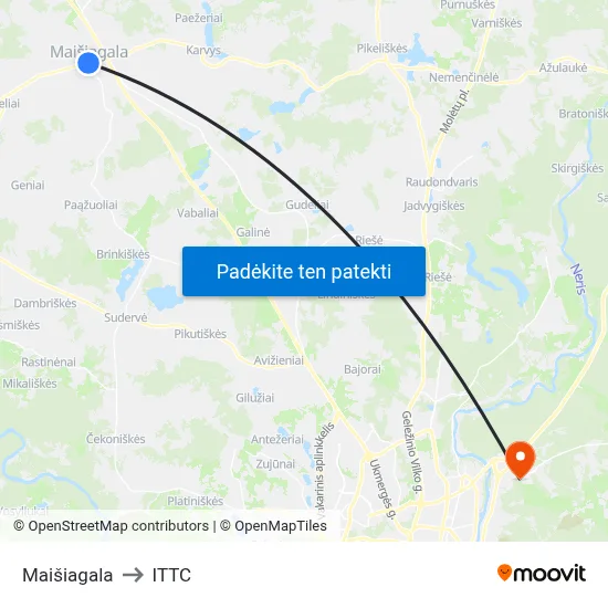 Maišiagala to ITTC map