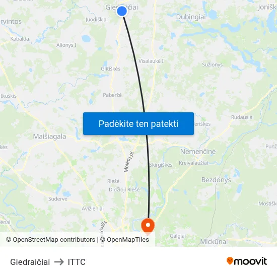 Giedraičiai to ITTC map