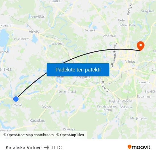 Karališka Virtuvė to ITTC map
