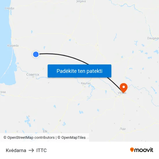 Kvėdarna to ITTC map