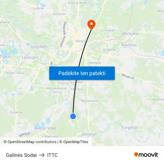Galinės Sodai to ITTC map