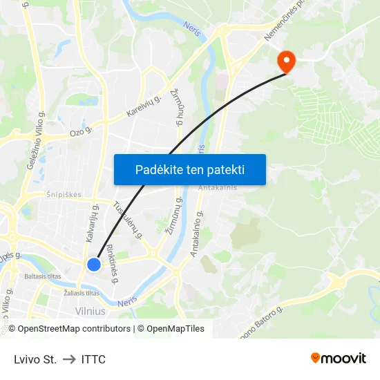 Lvivo St. to ITTC map