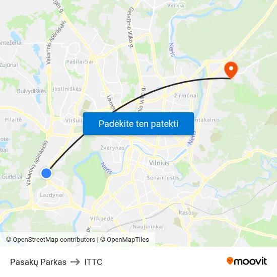 Pasakų Parkas to ITTC map