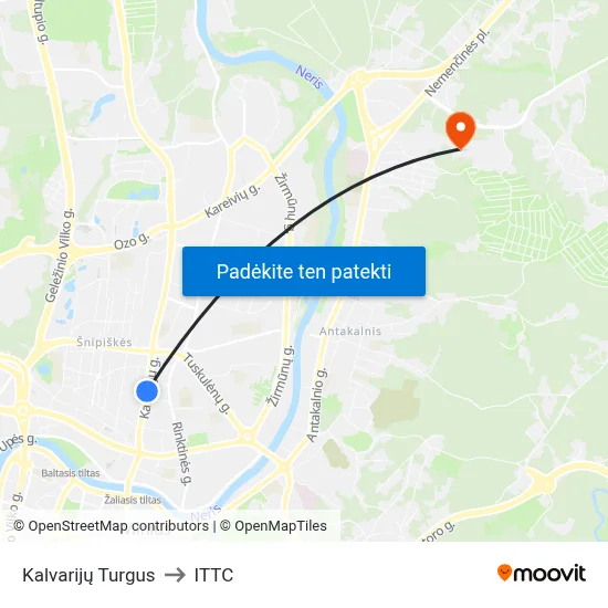 Kalvarijų Turgus to ITTC map