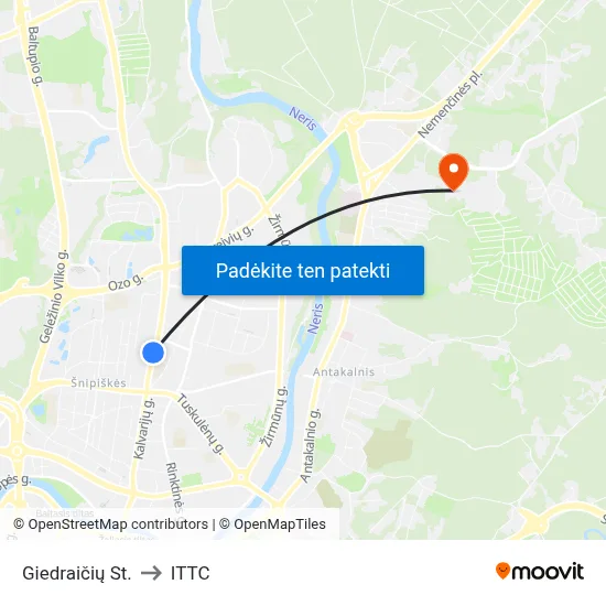 Giedraičių St. to ITTC map
