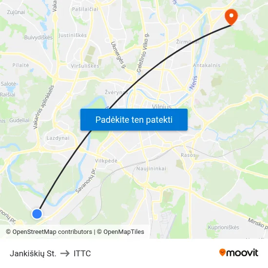 Jankiškių St. to ITTC map