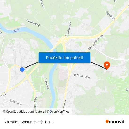 Žirmūnų Seniūnija to ITTC map