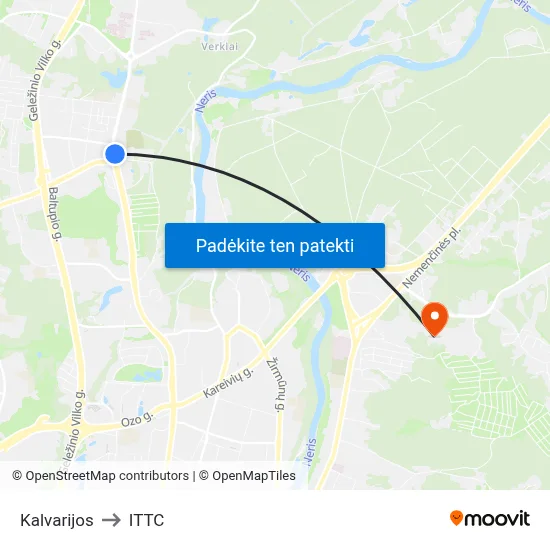 Kalvarijos to ITTC map