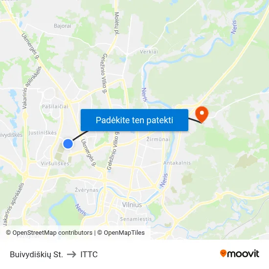 Buivydiškių St. to ITTC map
