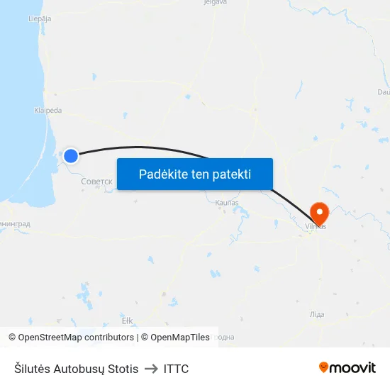 Šilutės Autobusų Stotis to ITTC map