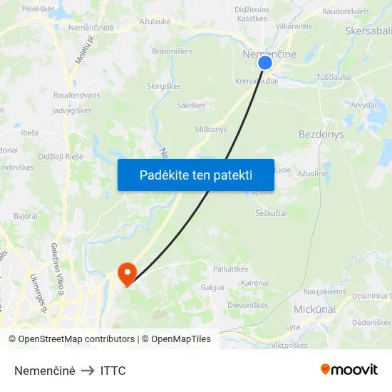Nemenčinė to ITTC map