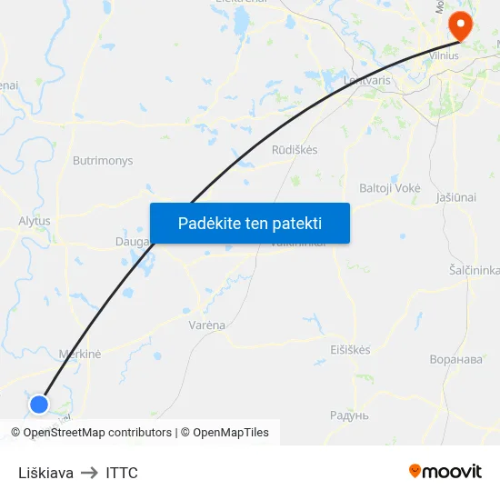 Liškiava to ITTC map