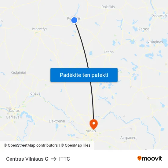 Centras Vilniaus G to ITTC map