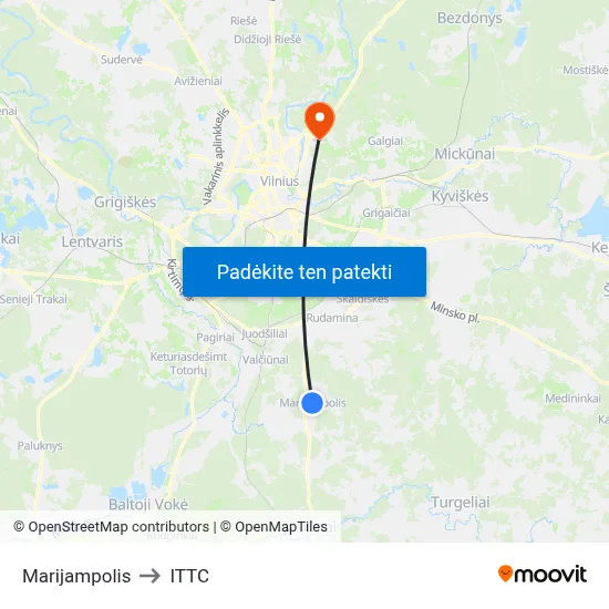 Marijampolis to ITTC map