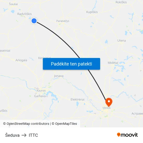 Šeduva to ITTC map