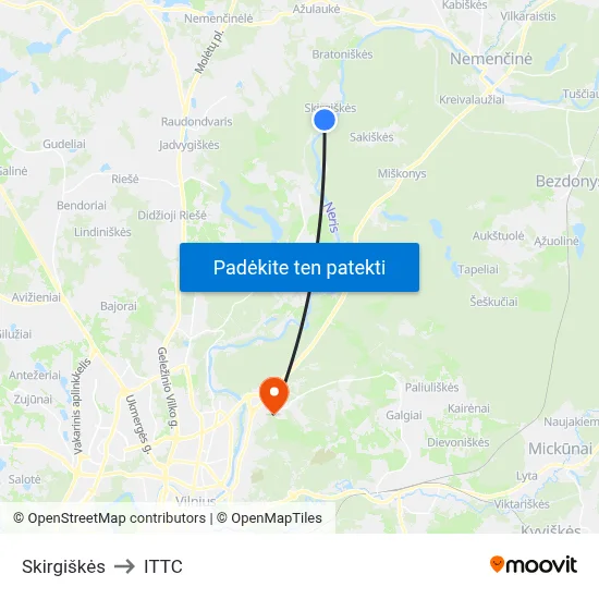 Skirgiškės to ITTC map