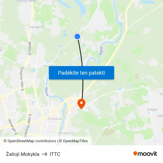 Žalioji Mokykla to ITTC map