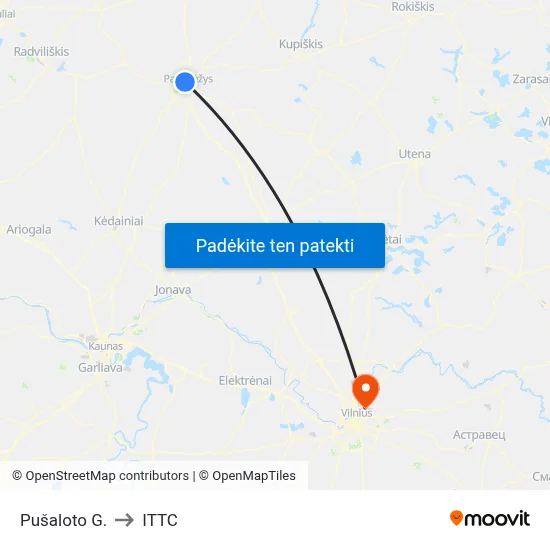 Pušaloto G. to ITTC map