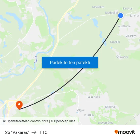 Sb "Vakaras" to ITTC map