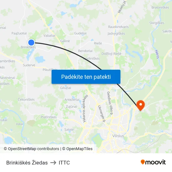 Brinkiškės Žiedas to ITTC map
