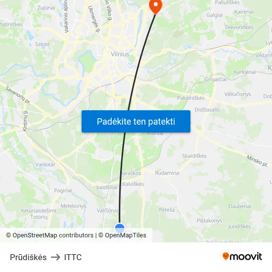 Prūdiškės to ITTC map