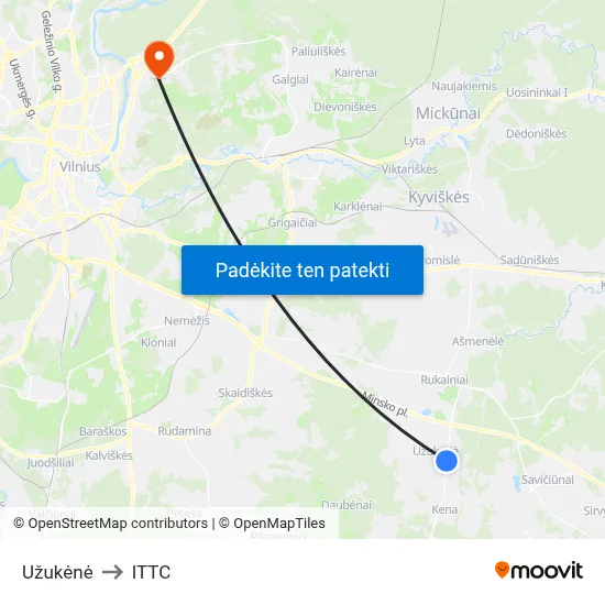 Užukėnė to ITTC map