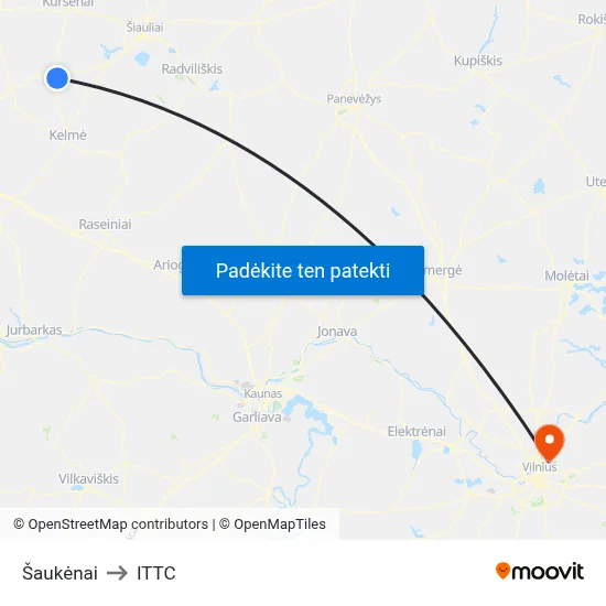 Šaukėnai to ITTC map