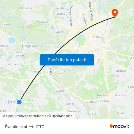 Šventininkai to ITTC map