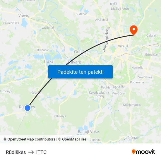 Rūdiškės to ITTC map