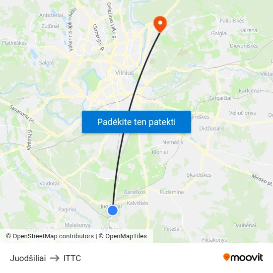 Juodšiliai to ITTC map