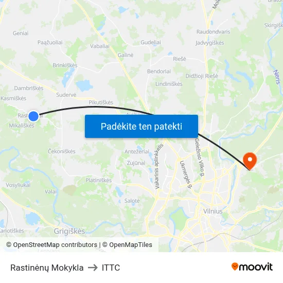 Rastinėnų Mokykla to ITTC map