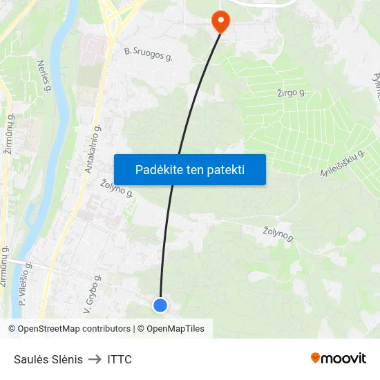 Saulės Slėnis to ITTC map