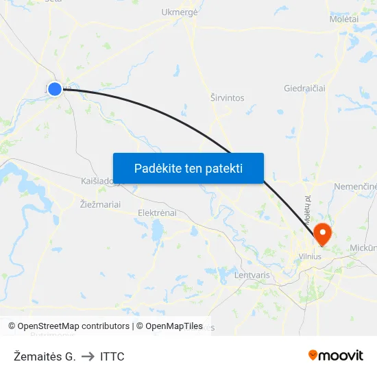 Žemaitės G. to ITTC map
