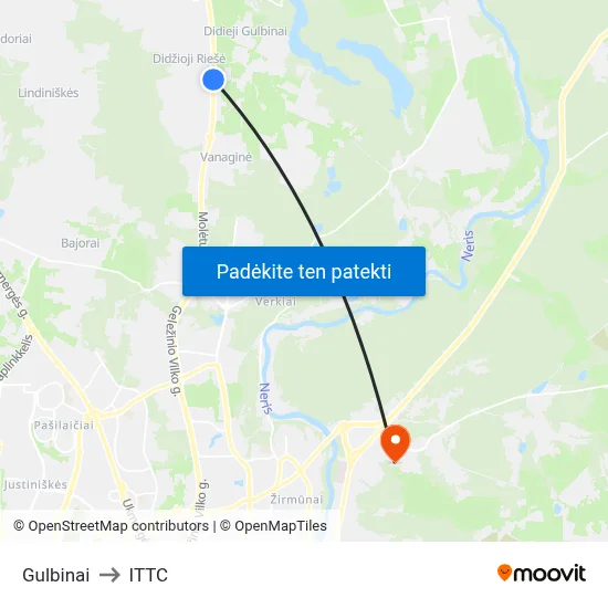 Gulbinai to ITTC map