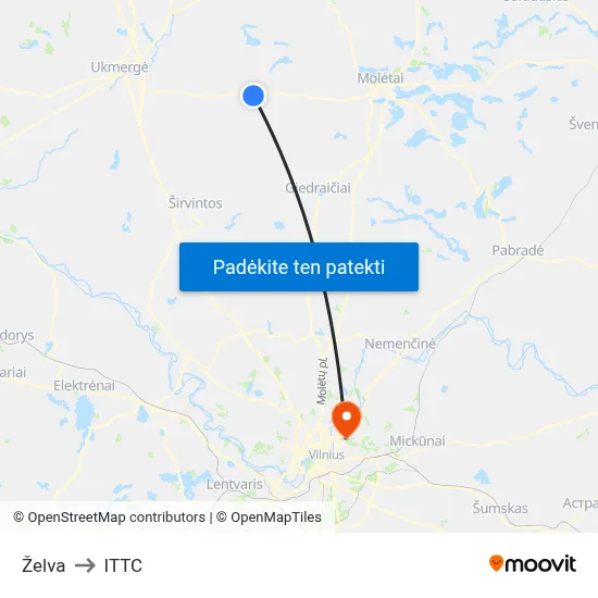 Želva to ITTC map
