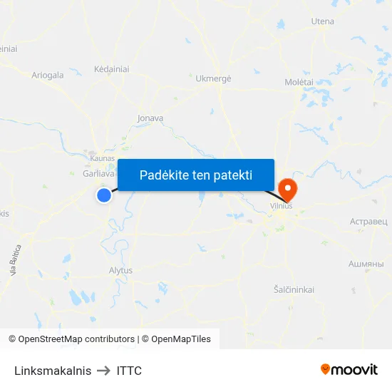 Linksmakalnis to ITTC map