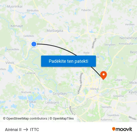 Airėnai II to ITTC map