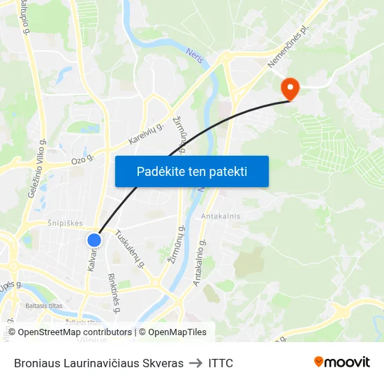 Broniaus Laurinavičiaus Skveras to ITTC map